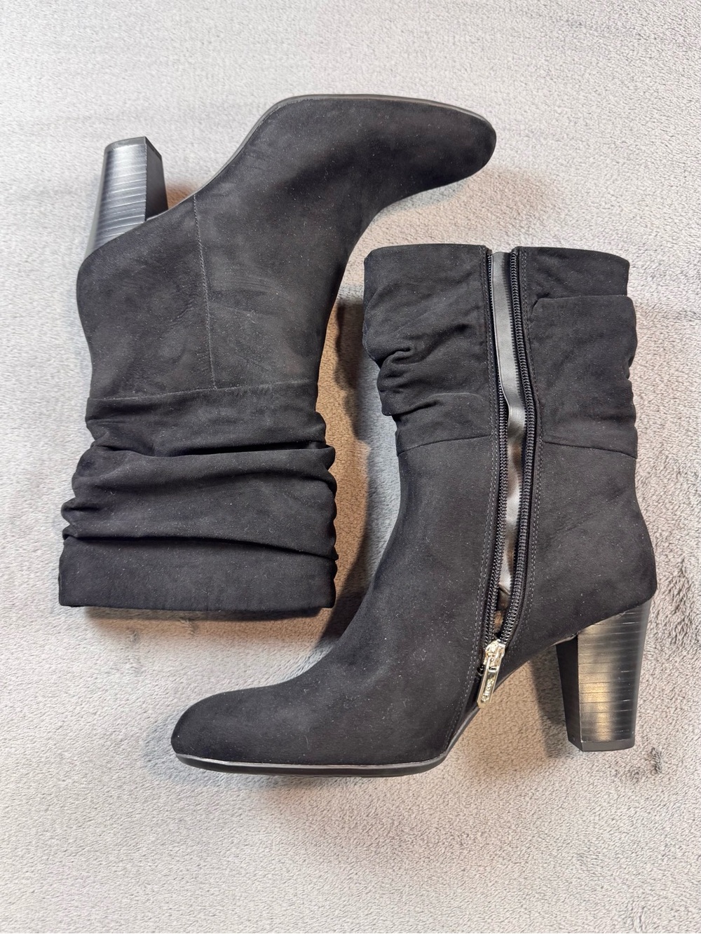 Circus by Sam Edelman Willow Black Slouchy Mid-Calf Heeled Boots